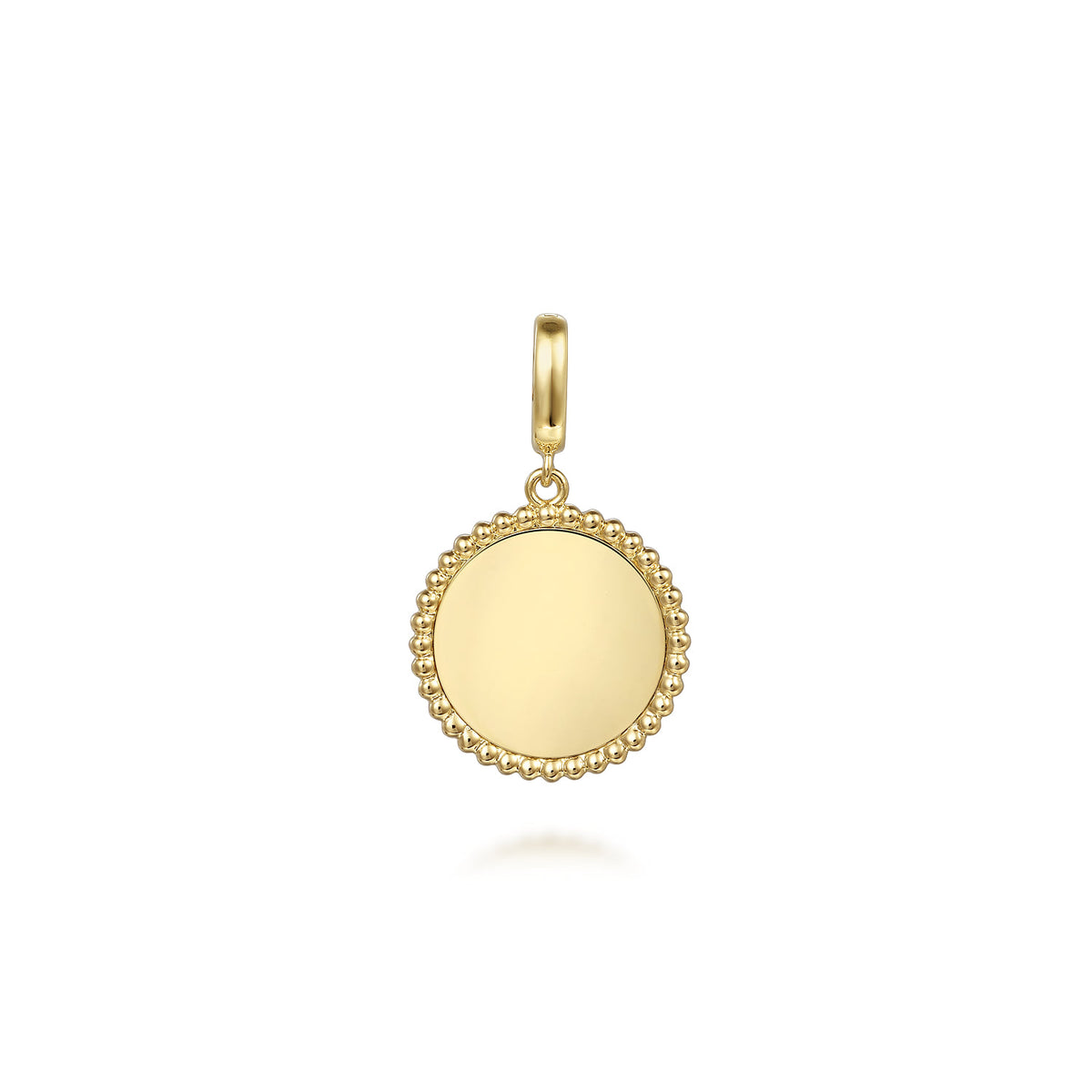 14K Yellow Gold Bujukan Round Personalized Medallion Pendant in size 18mm with Detachable Bail — Gabriel & Co. PT6634Y4JJJ