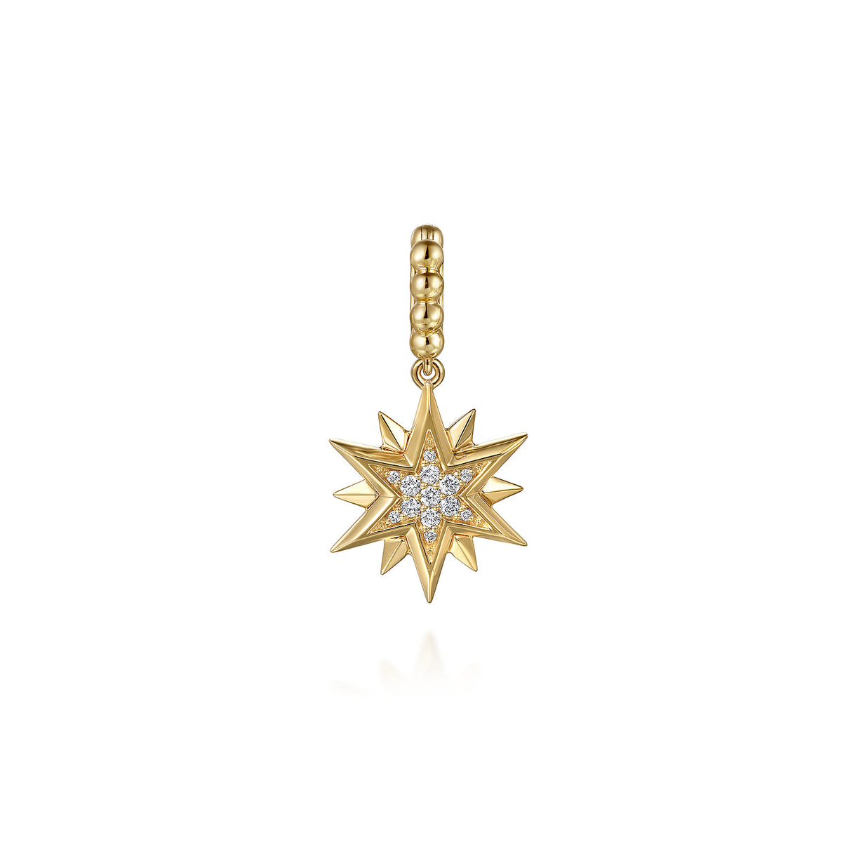 14K Yellow Gold Bujukan Diamond Starburst Medallion Pendant with Detachable Bail — Gabriel & Co. PT7555Y45JJ