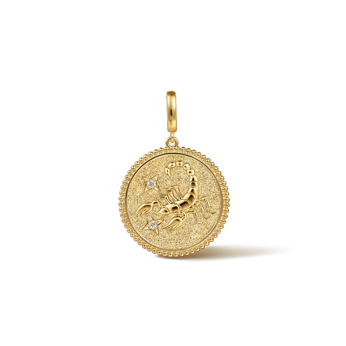 14K Yellow Gold Diamond Bujukan Scorpio Medallion Pendant with Detachable Bail — Gabriel & Co. PT7574Y45JJ