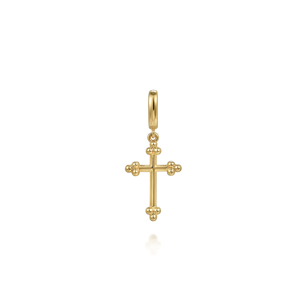 14K Yellow Plain Gold Bujukan Cross Charm Pendant with Detachable Bail — Gabriel & Co. PT7577Y4JJJ