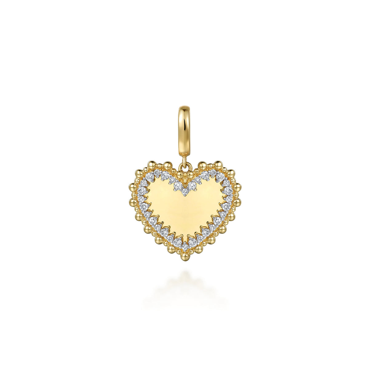 14K Yellow Gold Bujukan Diamond 18mm Heart Medallion Pendant with Detachable Bail — Gabriel & Co. PT7578Y45JJ