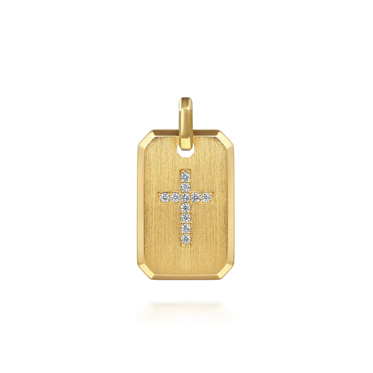 14K Yellow Gold Diamond Cross Pendant — Gabriel & Co. PTM20032Y45JJ