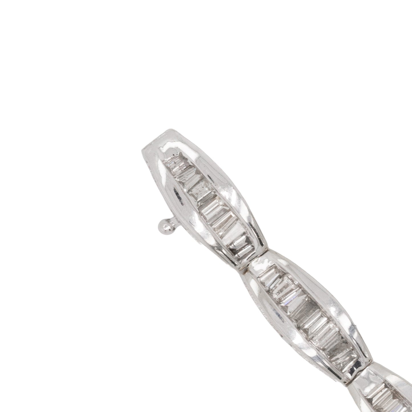 14k White Gold 2ctw Natural Diamond Baguette Tennis Bracelet