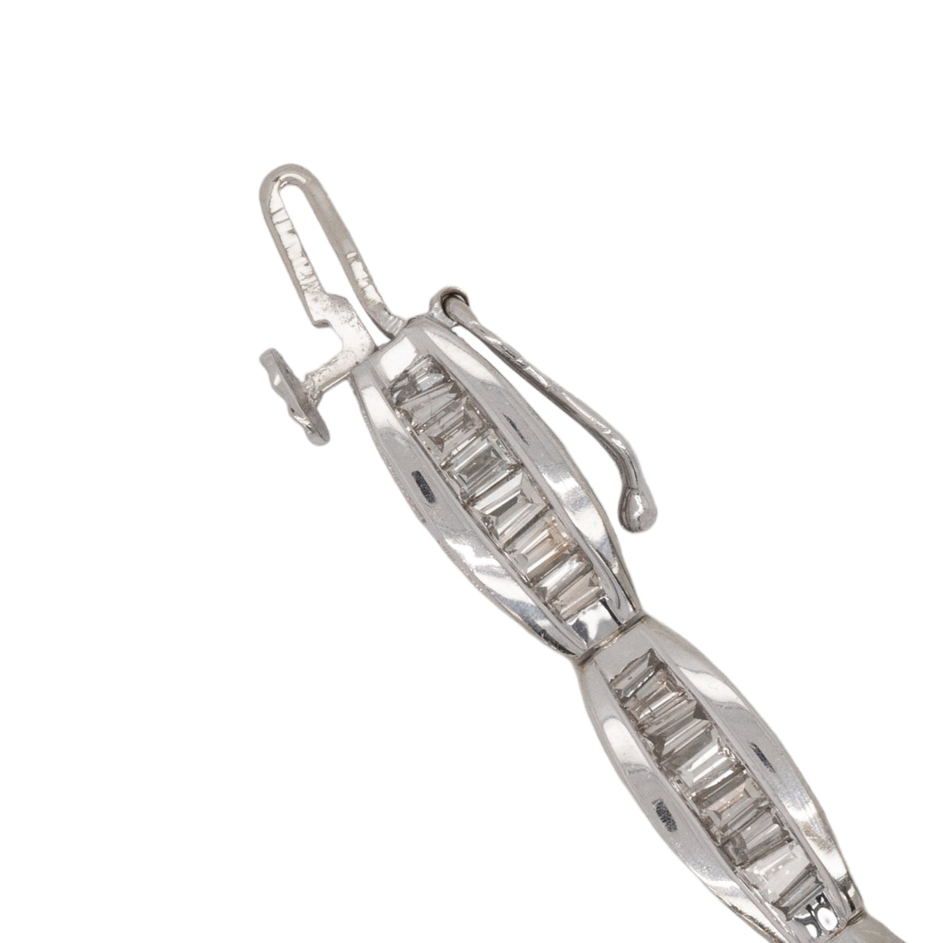 14k White Gold 2ctw Natural Diamond Baguette Tennis Bracelet