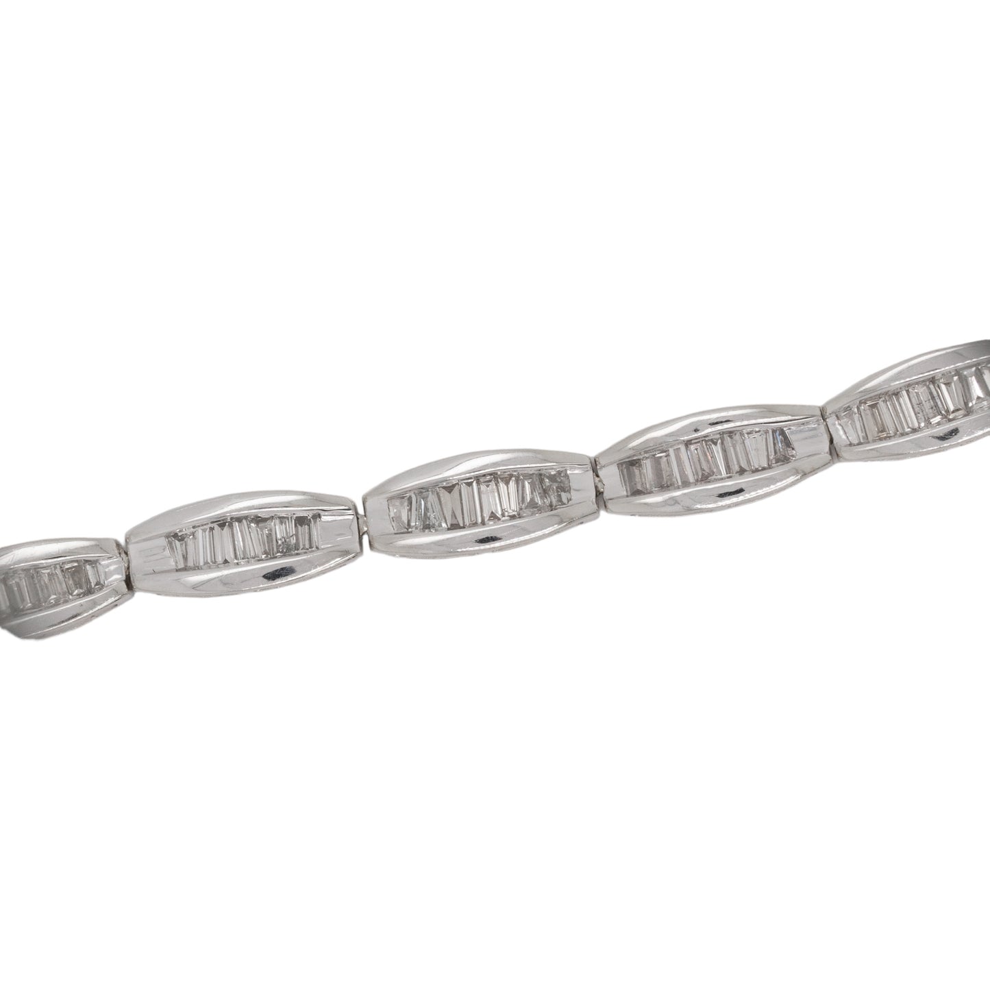 14k White Gold 2ctw Natural Diamond Baguette Tennis Bracelet