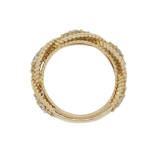 14k Yellow Gold 0.60ctw Diamond Crescent Style Ring