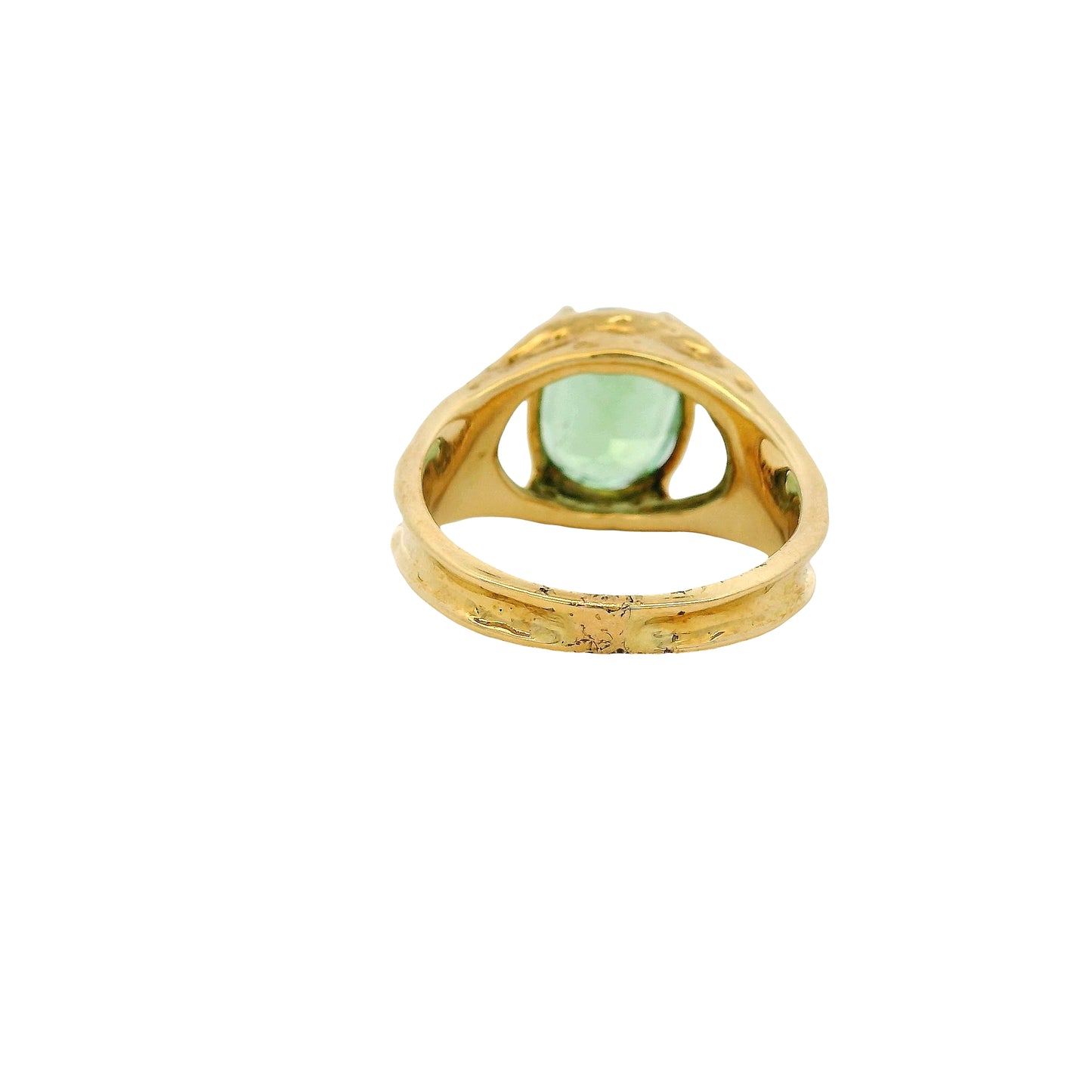 14k Yellow Gold Oval Cut Peridot Center Stone Ring