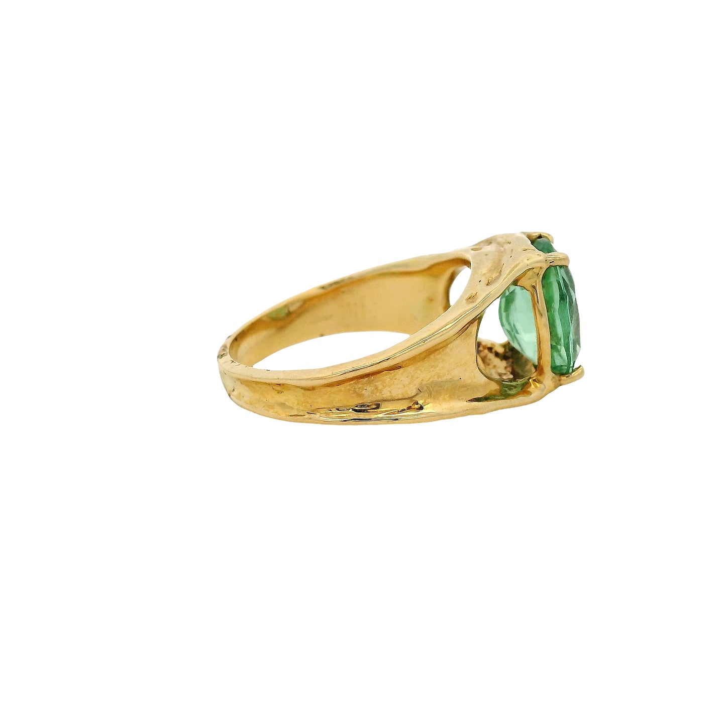 14k Yellow Gold Oval Cut Peridot Center Stone Ring