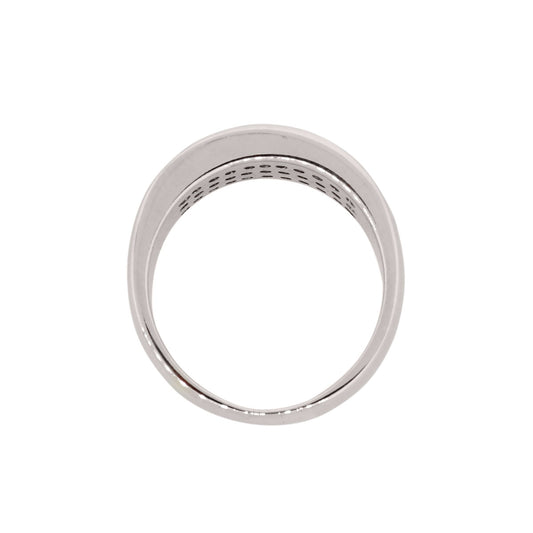 14k White Gold 1.50ctw Invisible Set Princess Cut Diamond Gents Band