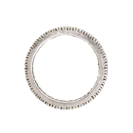 14k White Gold Black and White Diamond Wide Band Ring