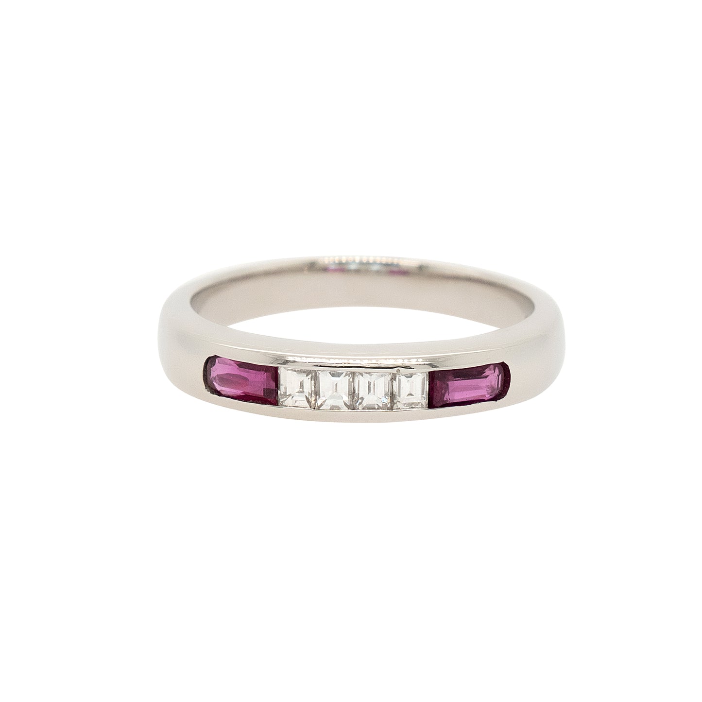 Platinum 0.30ctw Ruby & 0.16ctw Diamond Band
