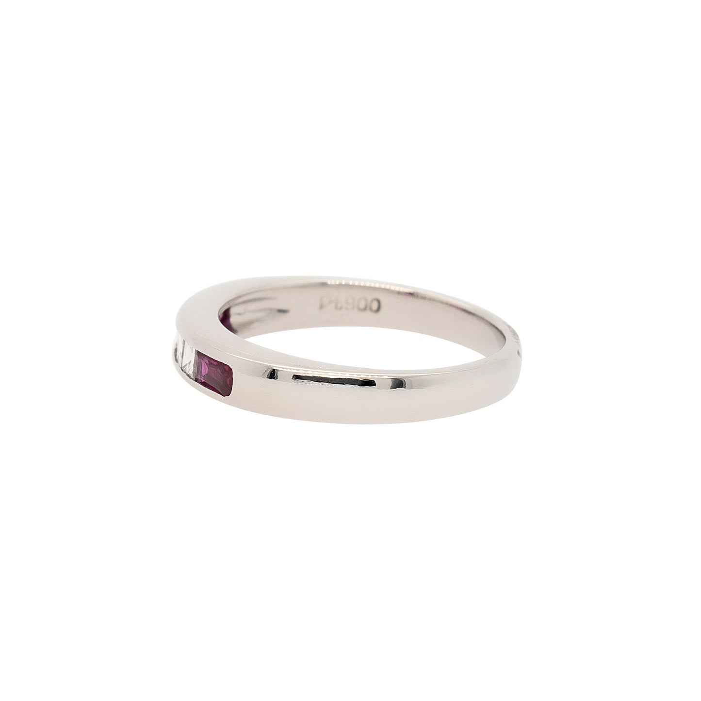 Platinum 0.30ctw Ruby & 0.16ctw Diamond Band