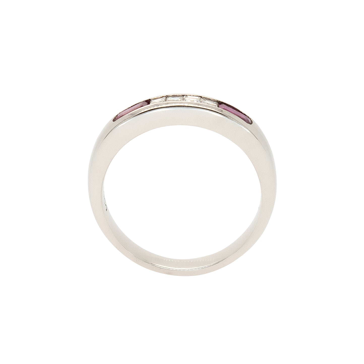 Platinum 0.30ctw Ruby & 0.16ctw Diamond Band