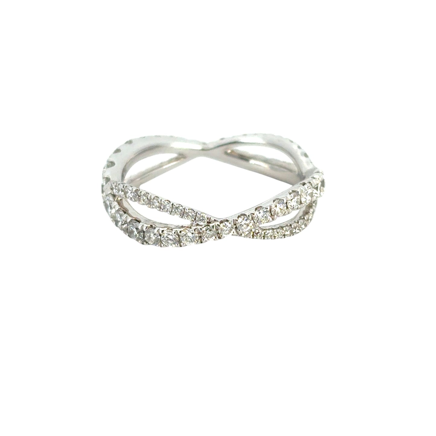 18k White Gold 1.25ctw Twisted Diamond Band Ring
