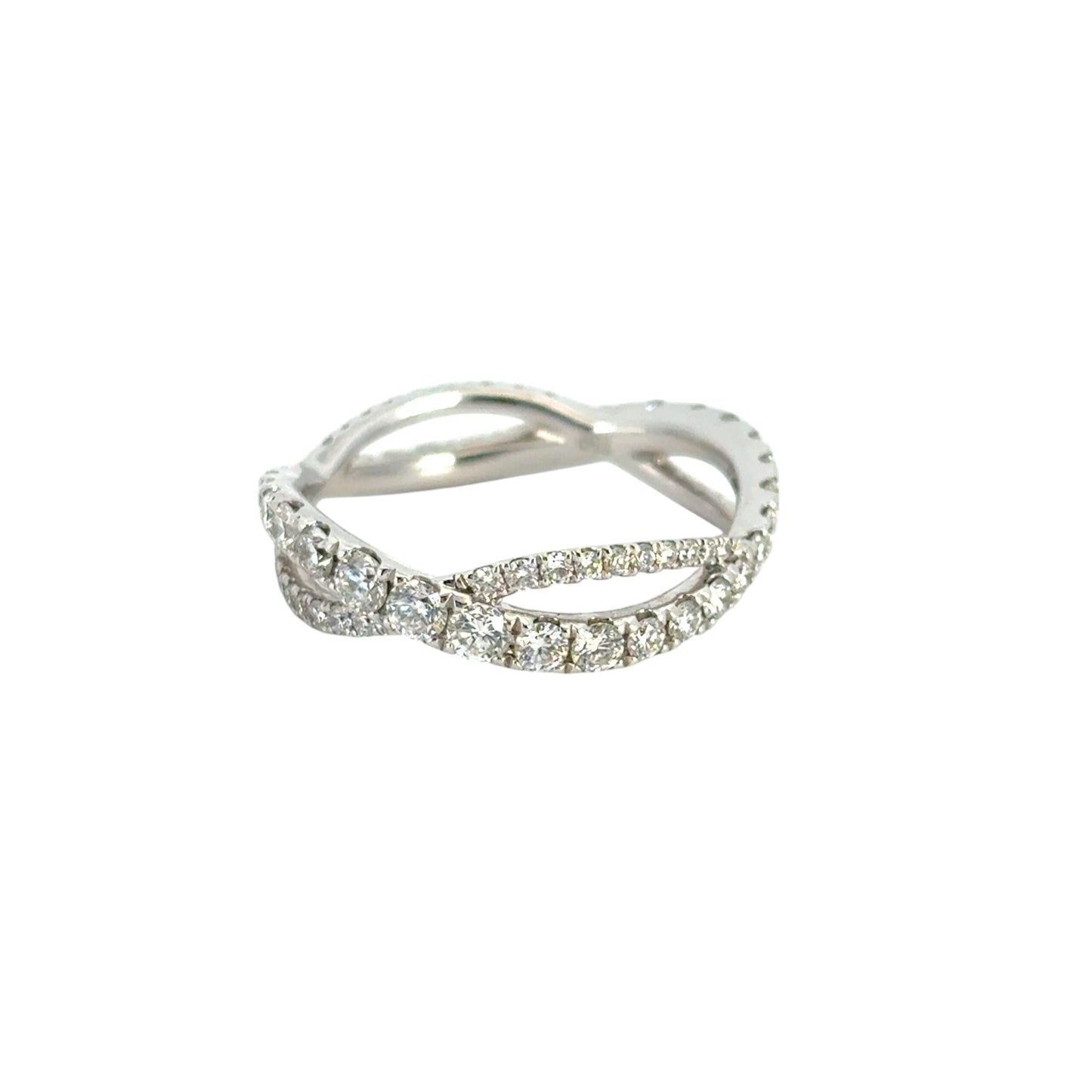 18k White Gold 1.25ctw Twisted Diamond Band Ring
