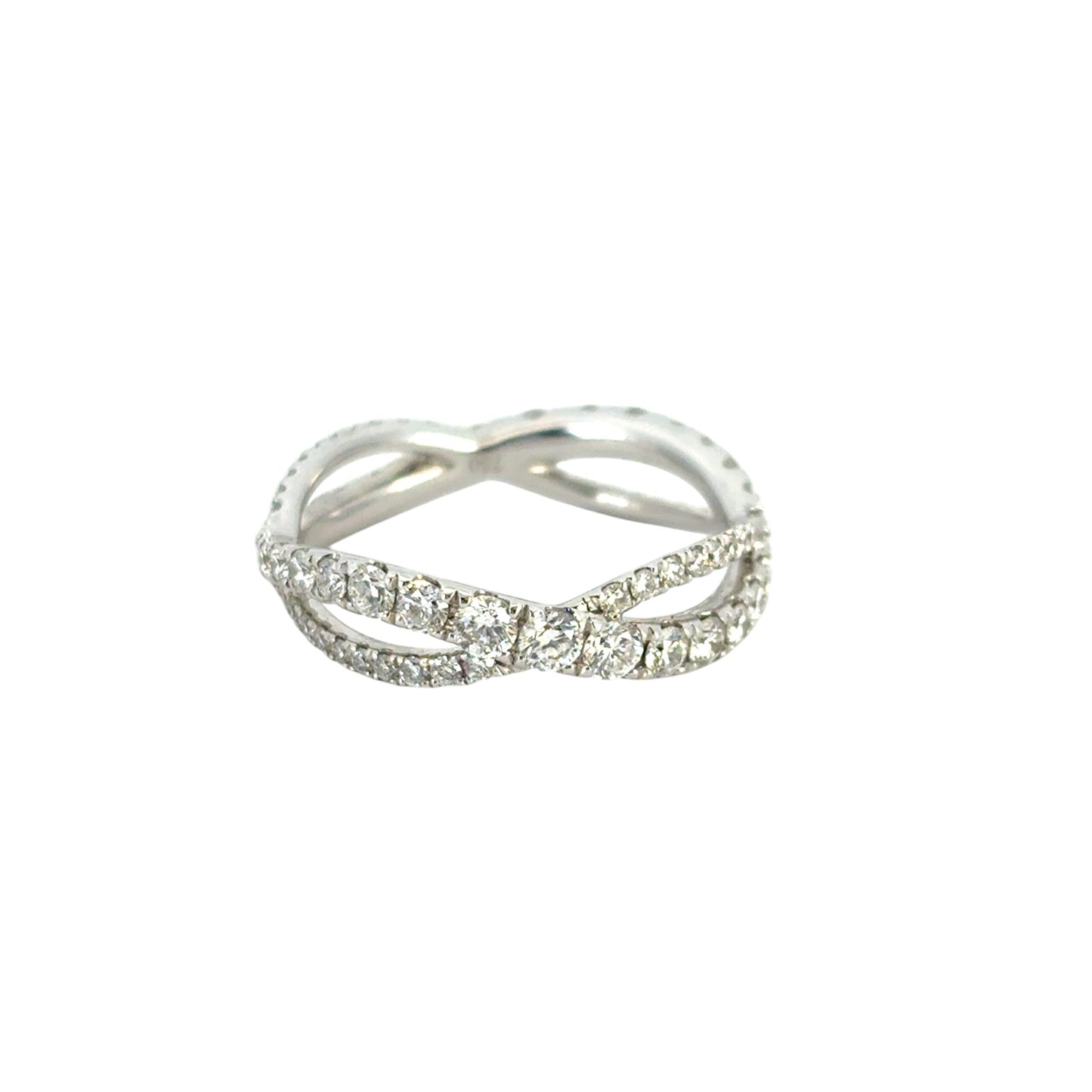 18k White Gold 1.25ctw Twisted Diamond Band Ring