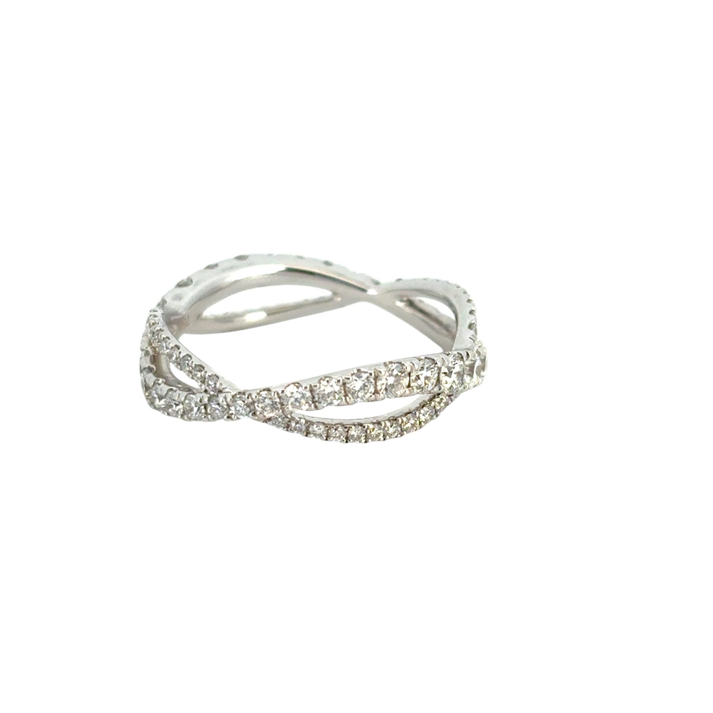 18k White Gold 1.25ctw Twisted Diamond Band Ring