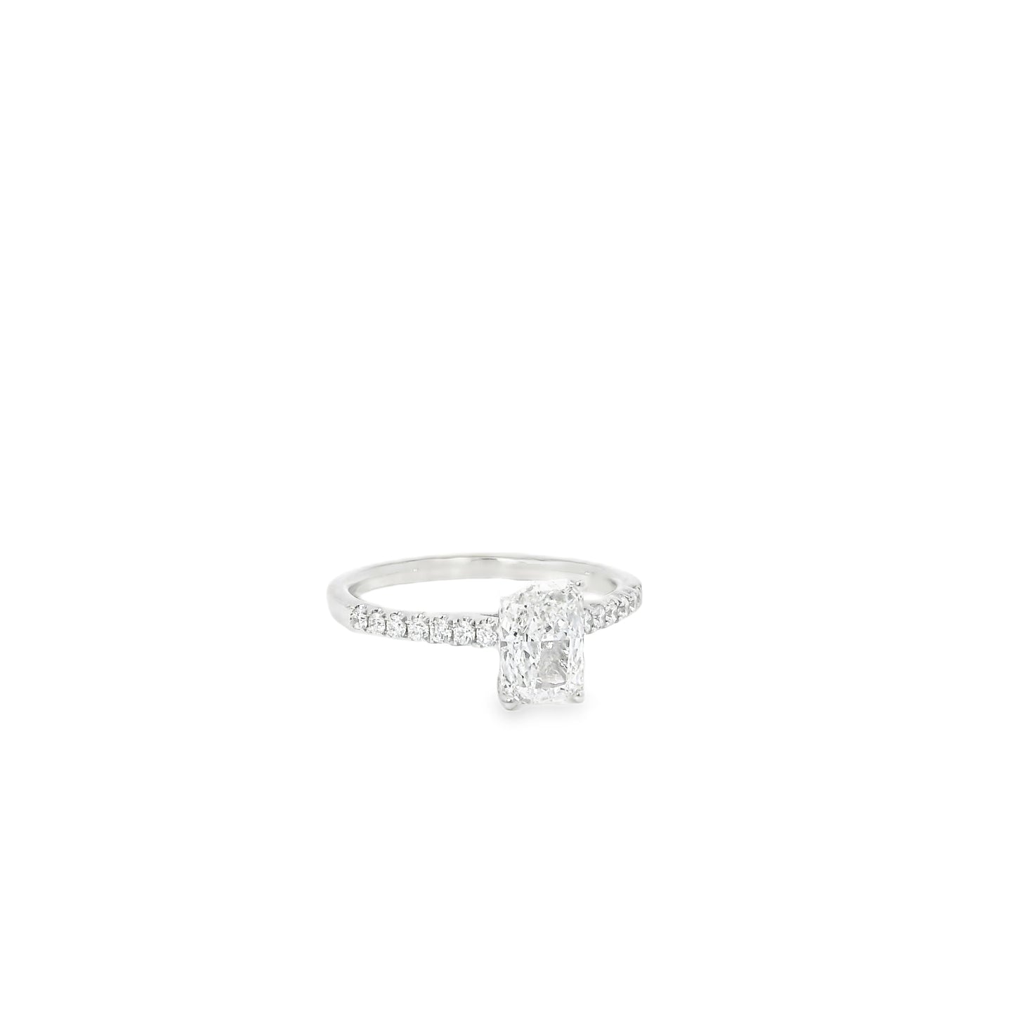 18k White Gold GIA Certified 1.00ct Radiant Cut Diamond Engagement Ring