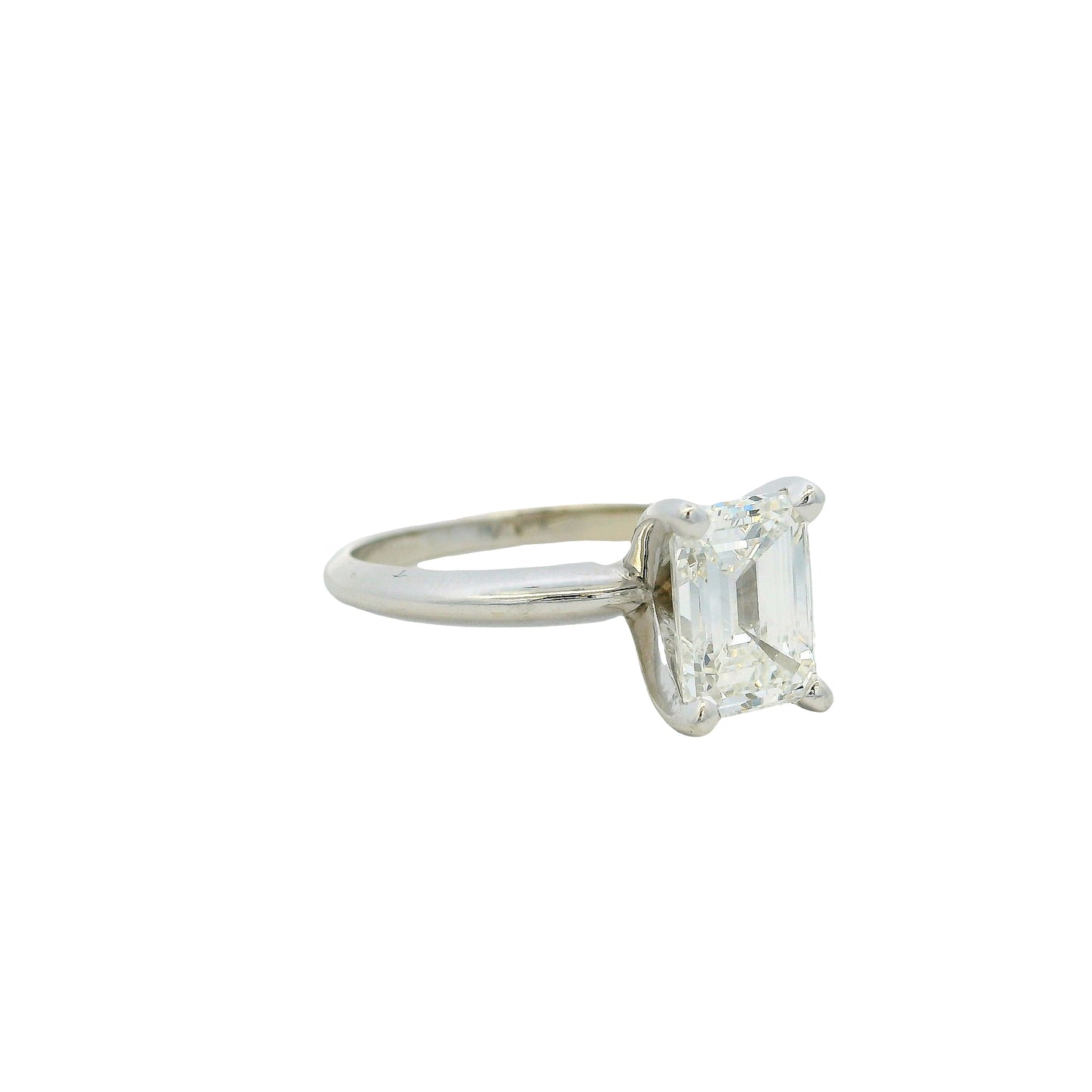 18k White Gold 2.40ct GIA-Certified Emerald-Cut Diamond Engagement Ring