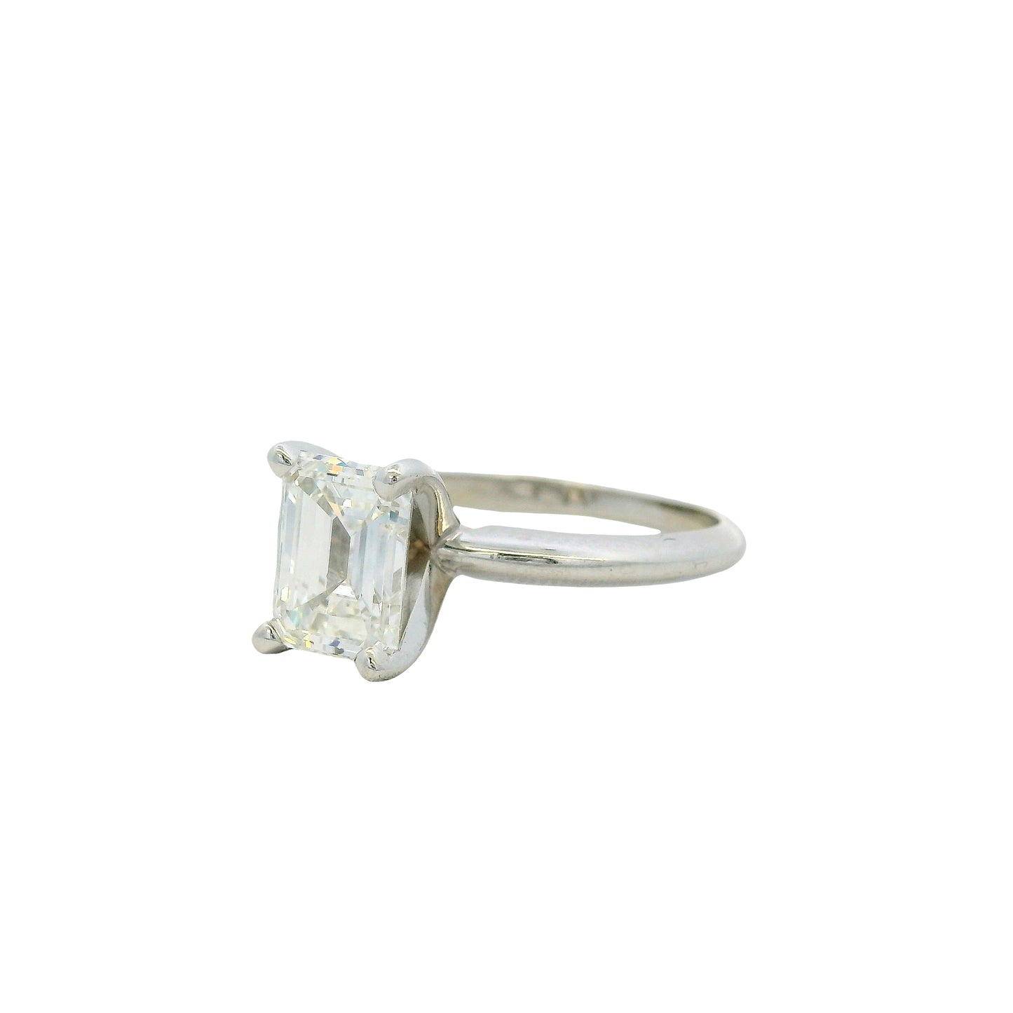 18k White Gold 2.40ct GIA-Certified Emerald-Cut Diamond Engagement Ring