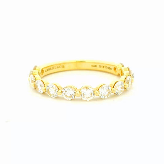 Gabriel & Co. Single Prong Diamond Anniversary Wedding Band