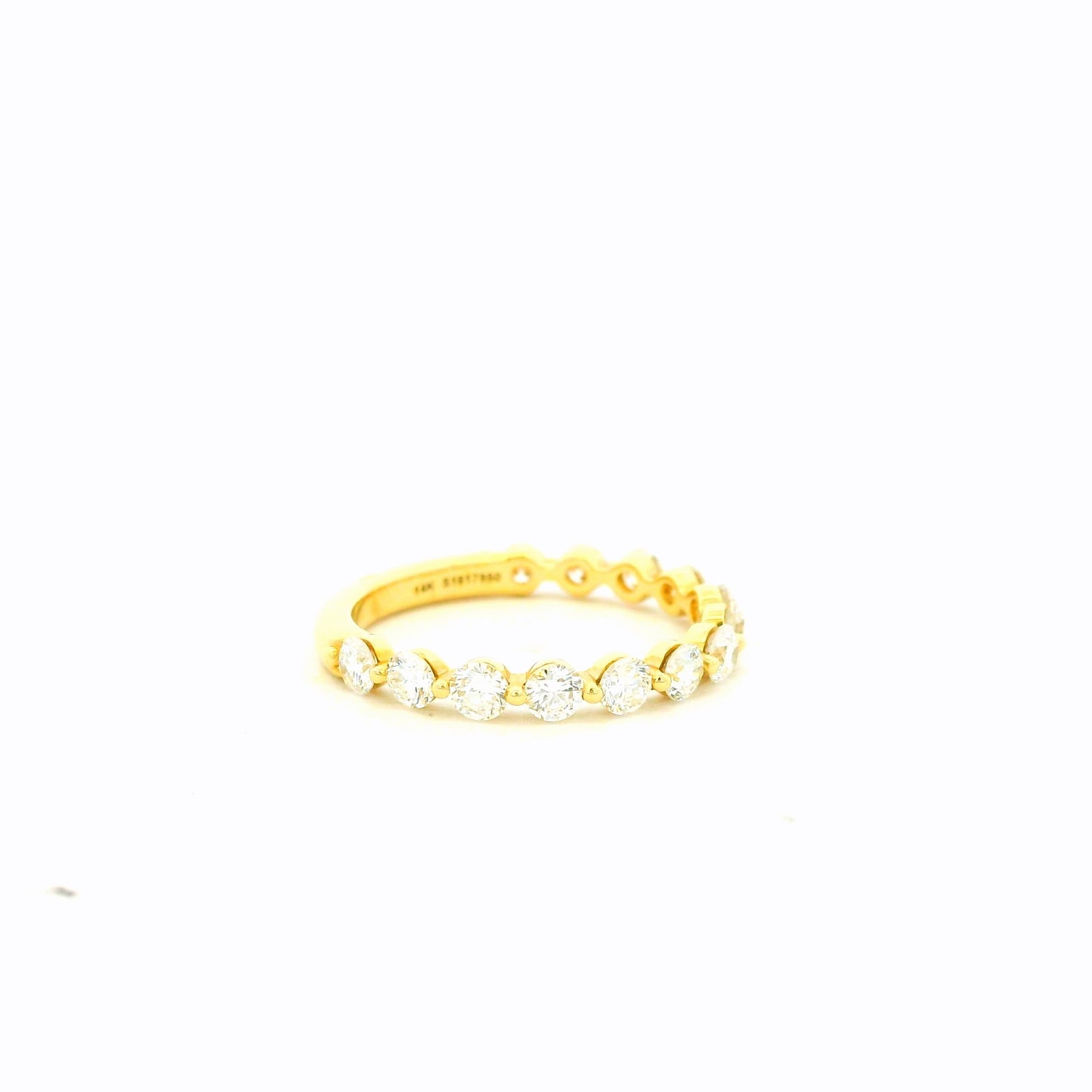Gabriel & Co. 1.10ctw 14K Yellow Gold Single Prong Diamond Anniversary Wedding Band