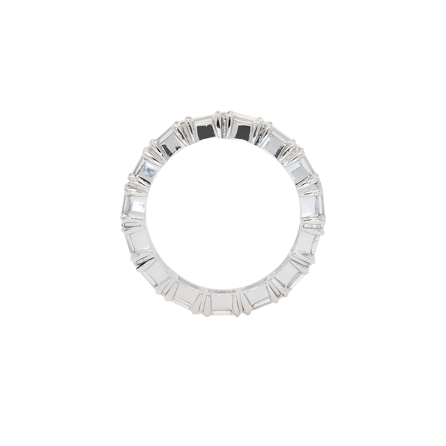 Platinum 7.5ctw Straight Baguette Cut Natural Diamond Eternity Band
