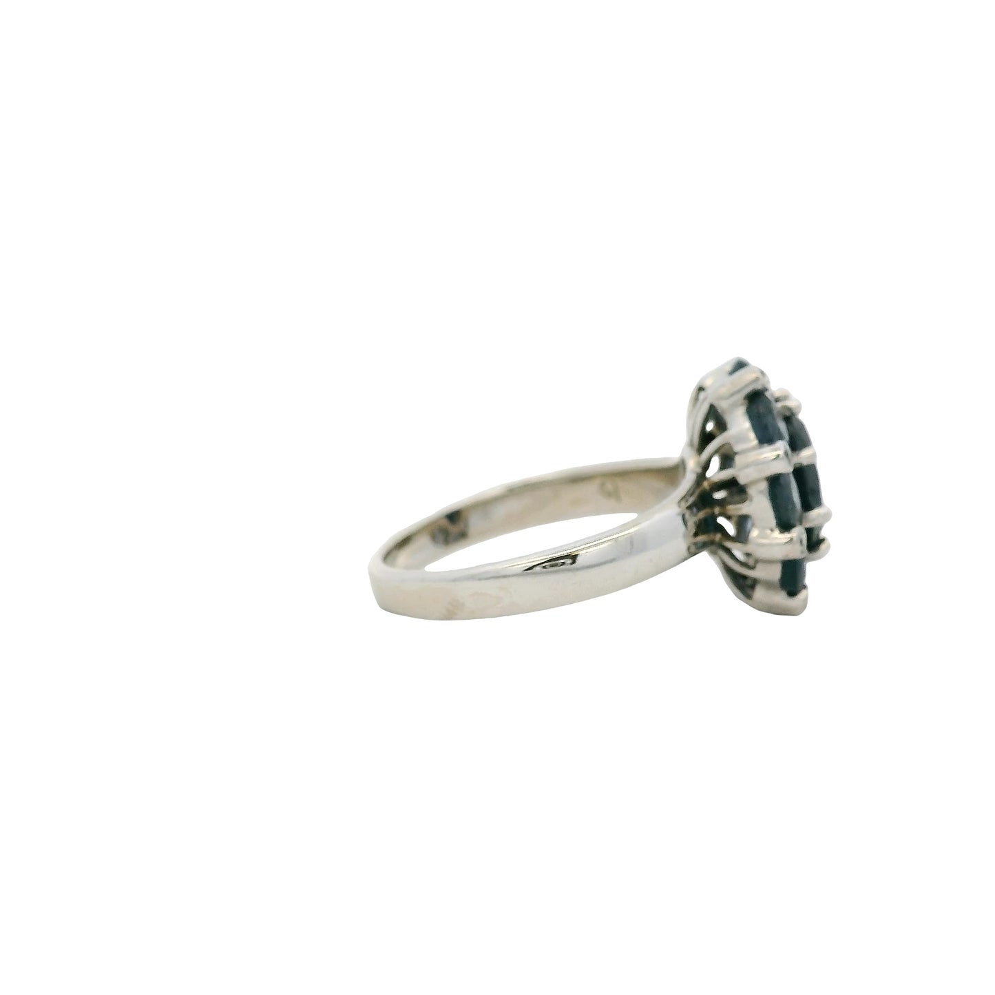 14k White Gold 4.8ctw Blue Sapphire Ring