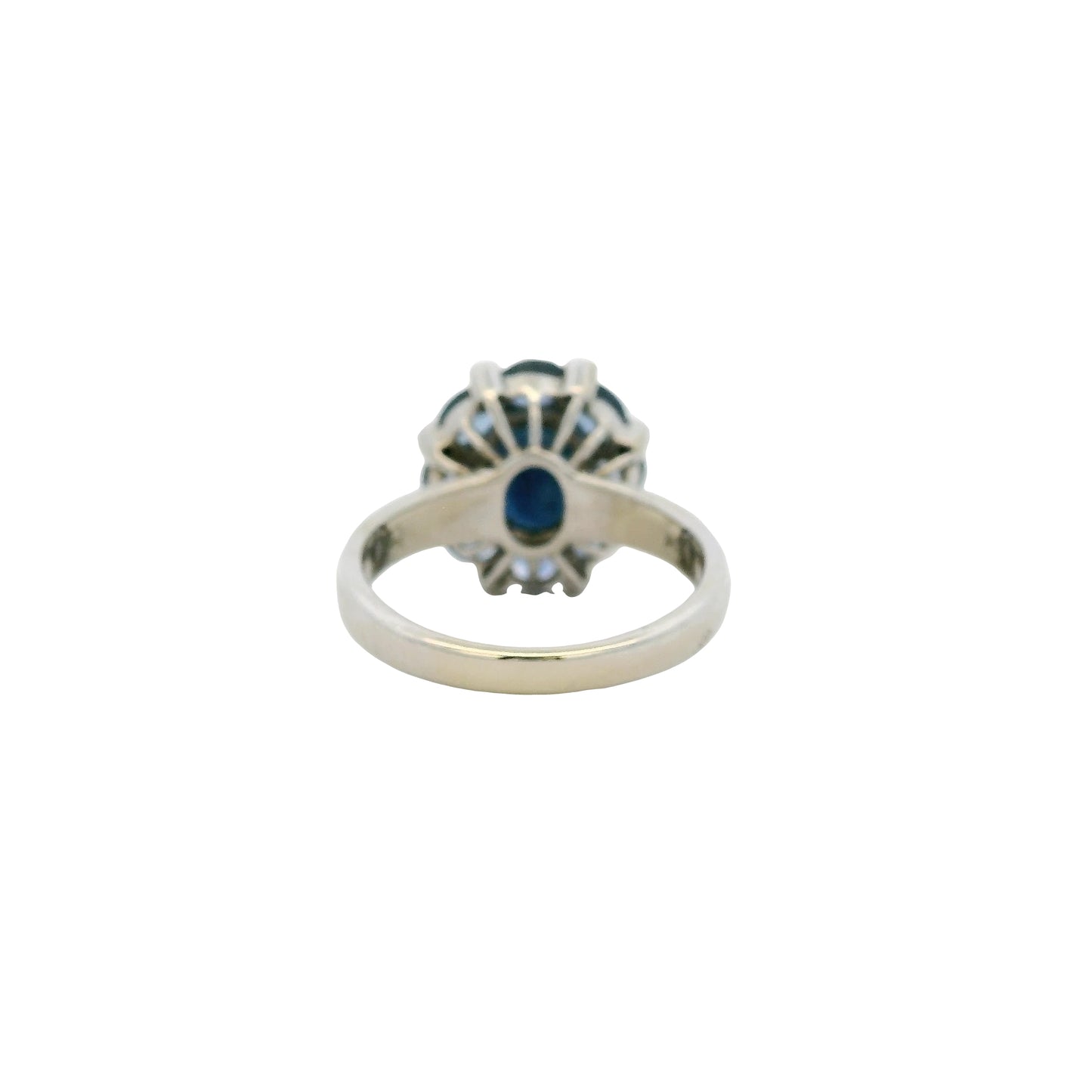 14k White Gold 4.8ctw Blue Sapphire Ring