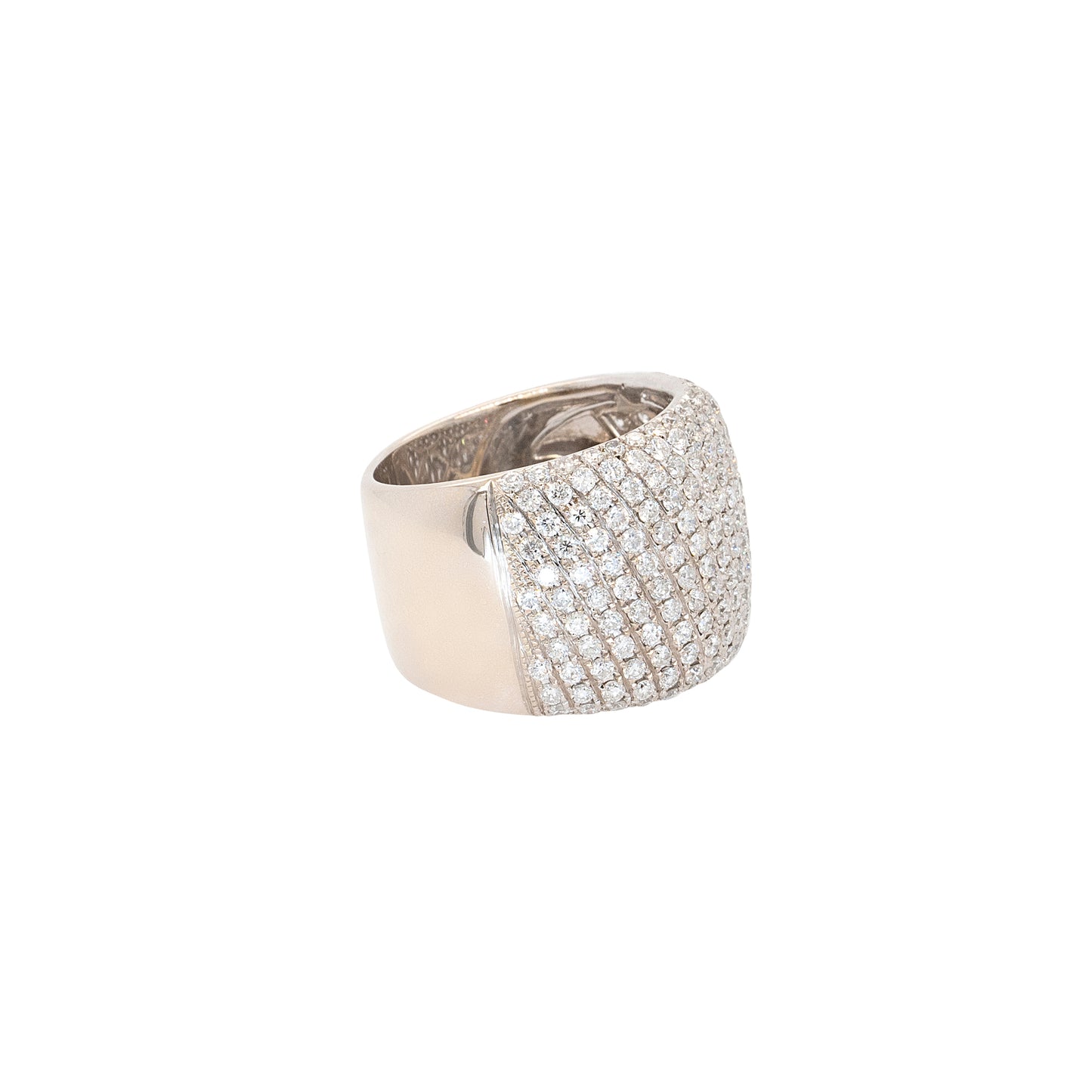 18k White Gold 2.35ctw Round Brilliant Natural Diamond Pave Ring