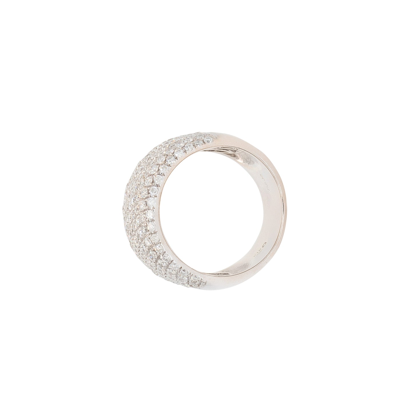 18k White Gold 2.35ctw Round Brilliant Natural Diamond Pave Ring