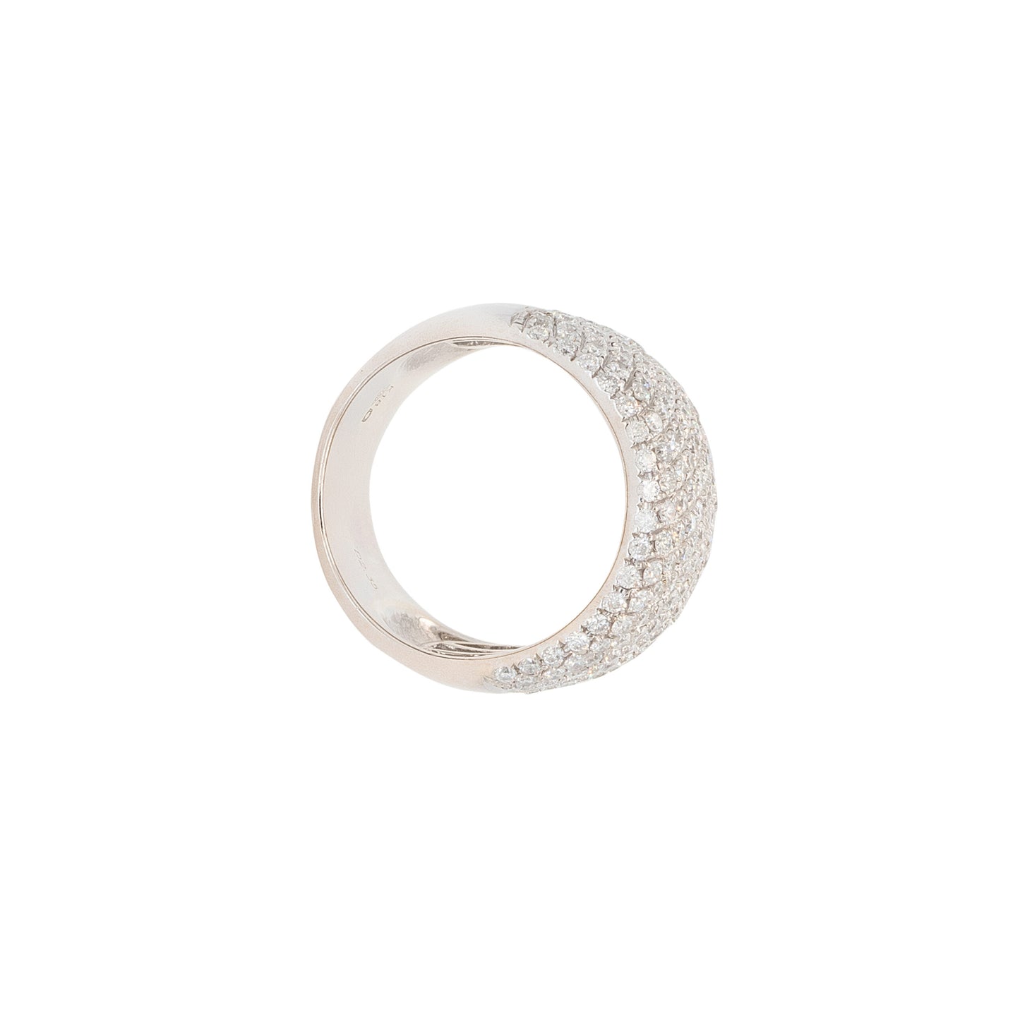 18k White Gold 2.35ctw Round Brilliant Natural Diamond Pave Ring