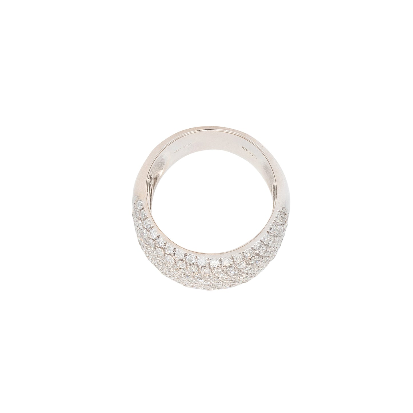 18k White Gold 2.35ctw Round Brilliant Natural Diamond Pave Ring