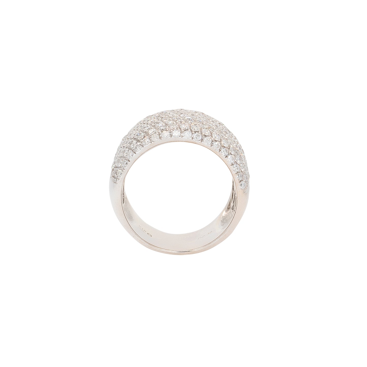18k White Gold 2.35ctw Round Brilliant Natural Diamond Pave Ring