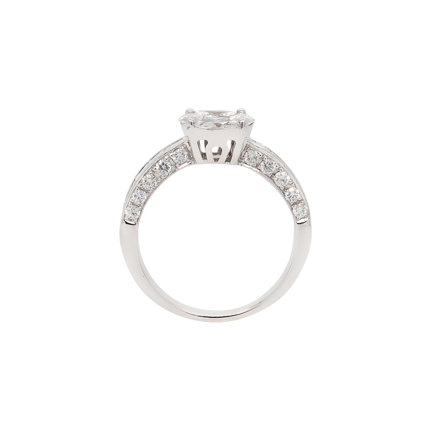 18k White Gold 0.58ct Marquise and Princess Cut Natural Diamond Engagement Ring