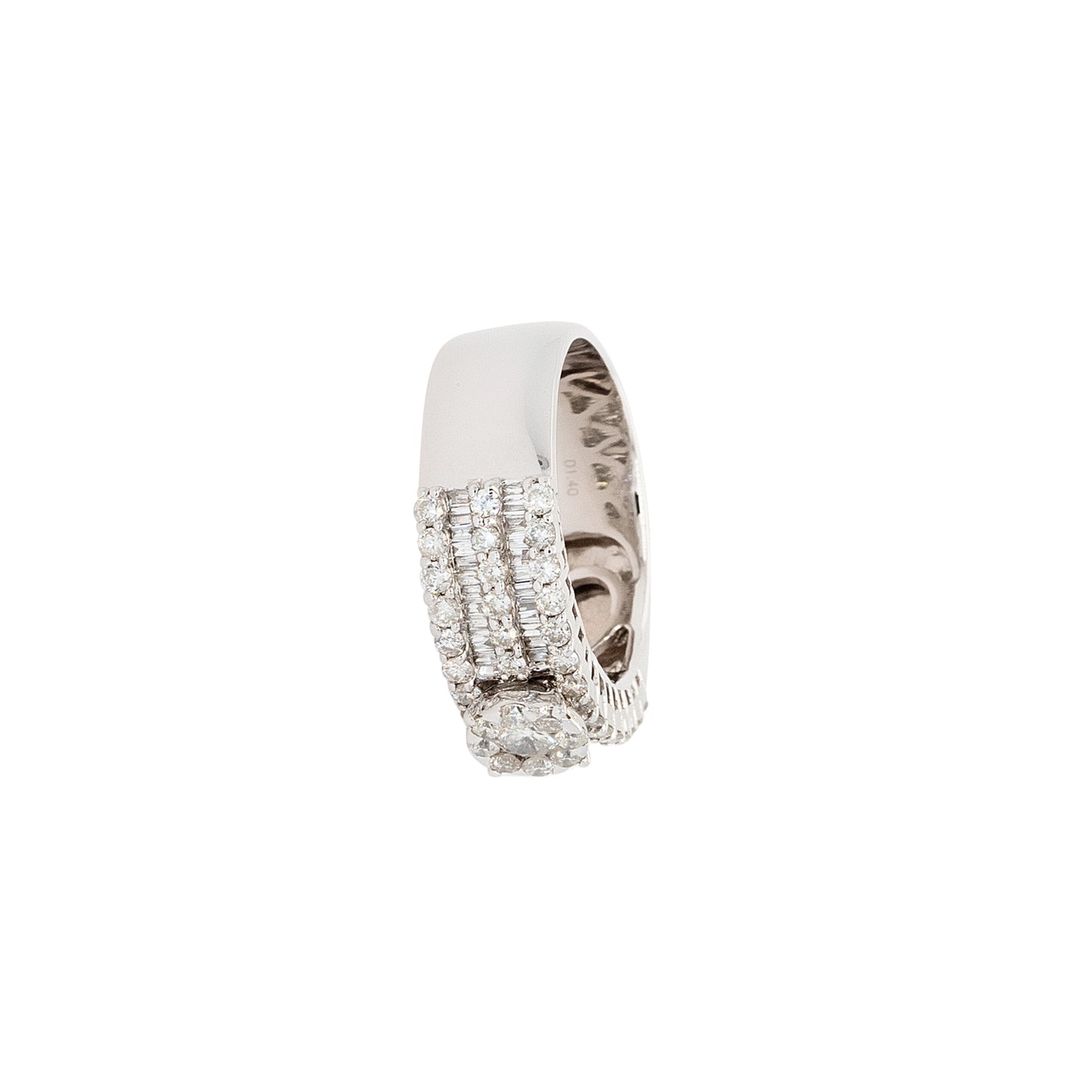 18k White Gold 1.40ctw Natural Round Brilliant & Diamond Cluster Ring