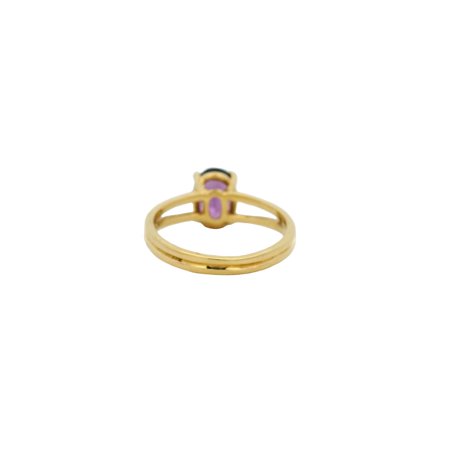 14k Yellow Gold Oval Amethyst Ring