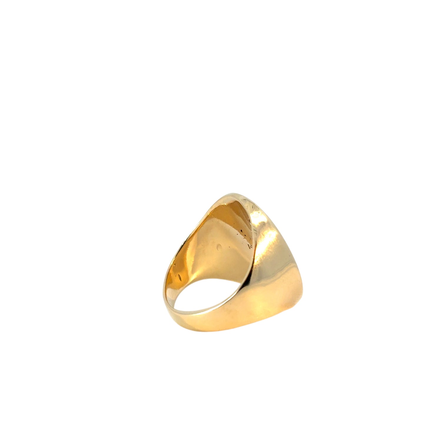 14k Yellow Gold Signet Ring set with Approximately 0.20ctw of Natural Diamonds
