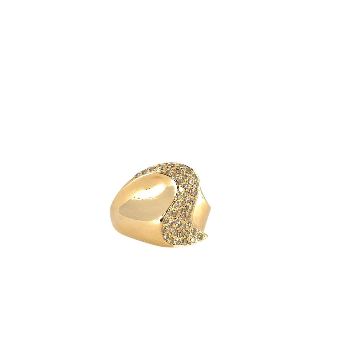 14k Yellow Gold Approximately 0.25ctw Natural Diamond Fashion Ring