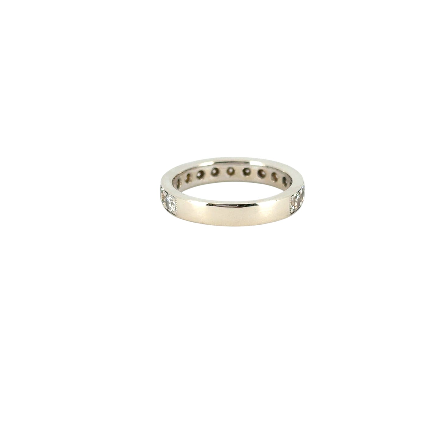 Gabriel 14K White Gold Micro Pave Set 1.50ctw Natural Diamond Wedding Band with Milgrain