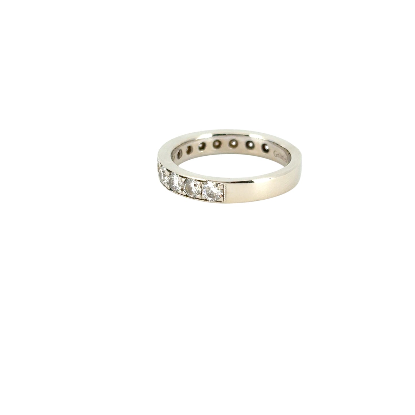 Gabriel 14K White Gold Micro Pave Set 1.50ctw Natural Diamond Wedding Band with Milgrain