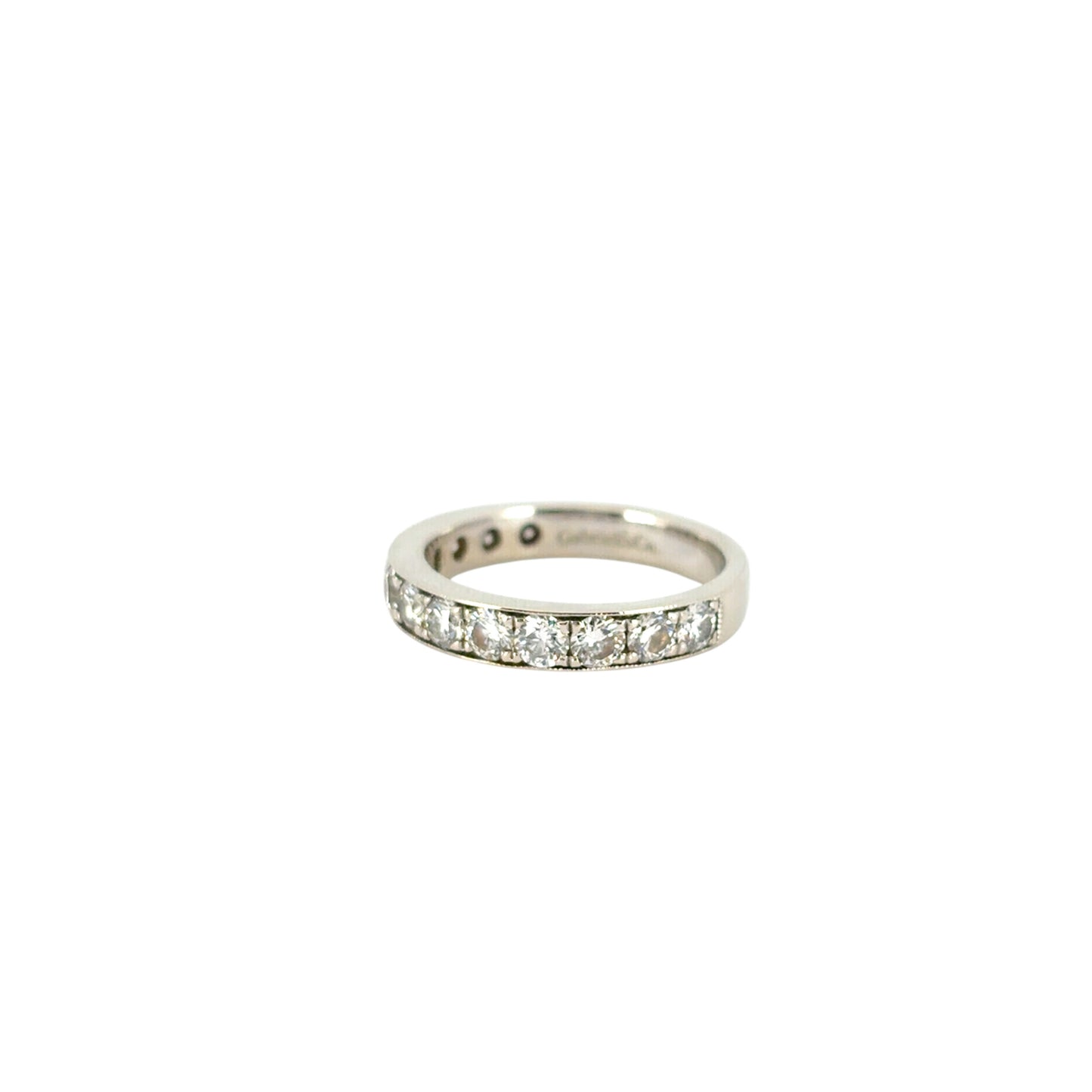 Gabriel 14K White Gold Micro Pave Set 1.50ctw Natural Diamond Wedding Band with Milgrain