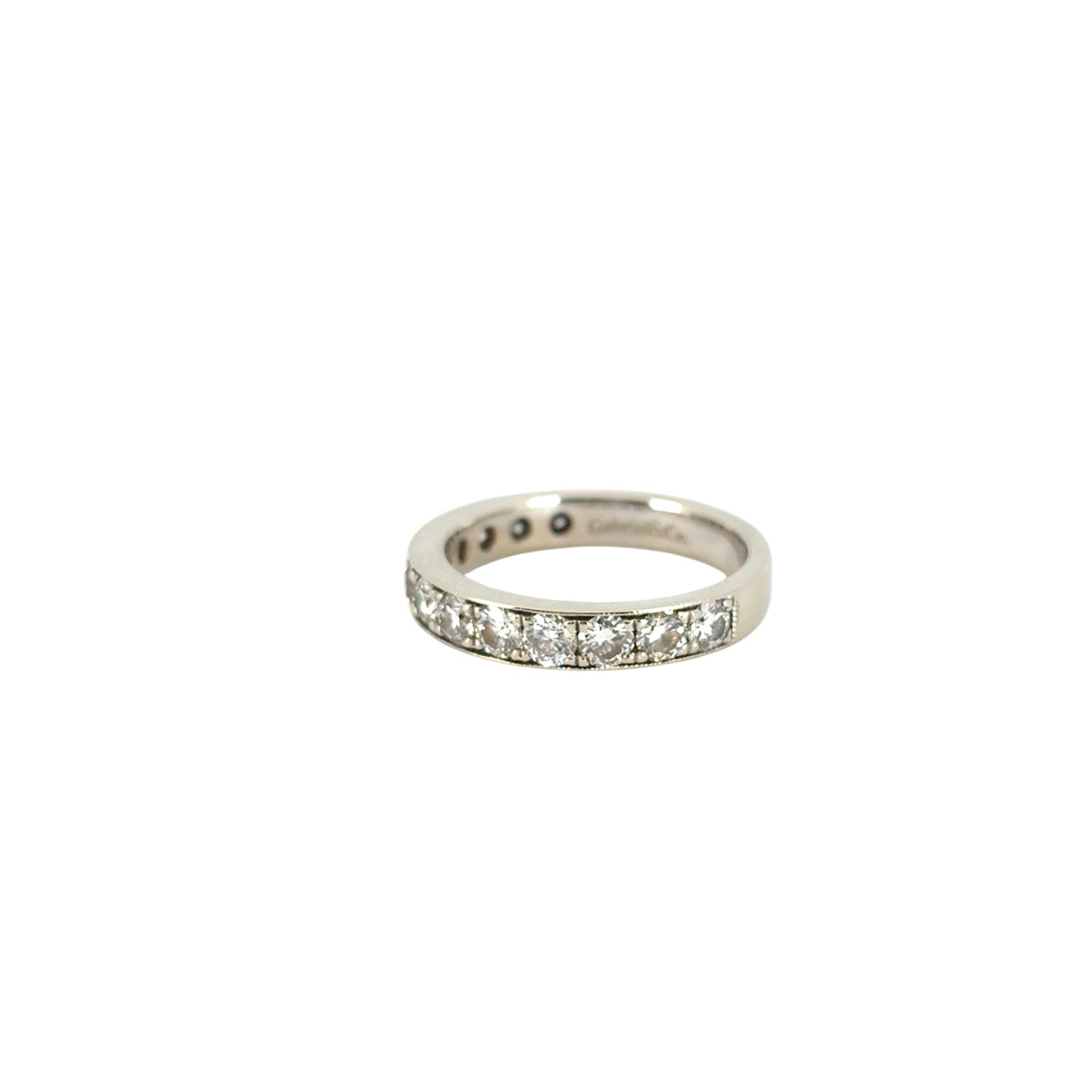 Gabriel 14K White Gold Micro Pave Set 1.50ctw Natural Diamond Wedding Band with Milgrain