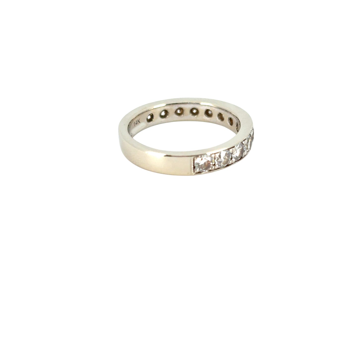 Gabriel 14K White Gold Micro Pave Set 1.50ctw Natural Diamond Wedding Band with Milgrain