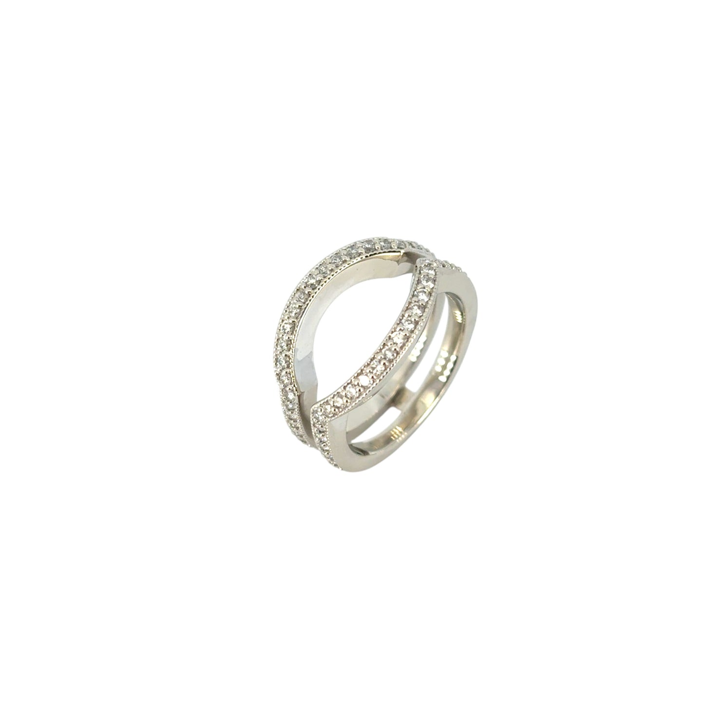14k White Gold Approximately 0.5ctw Natural Diamond Enhancer Ring