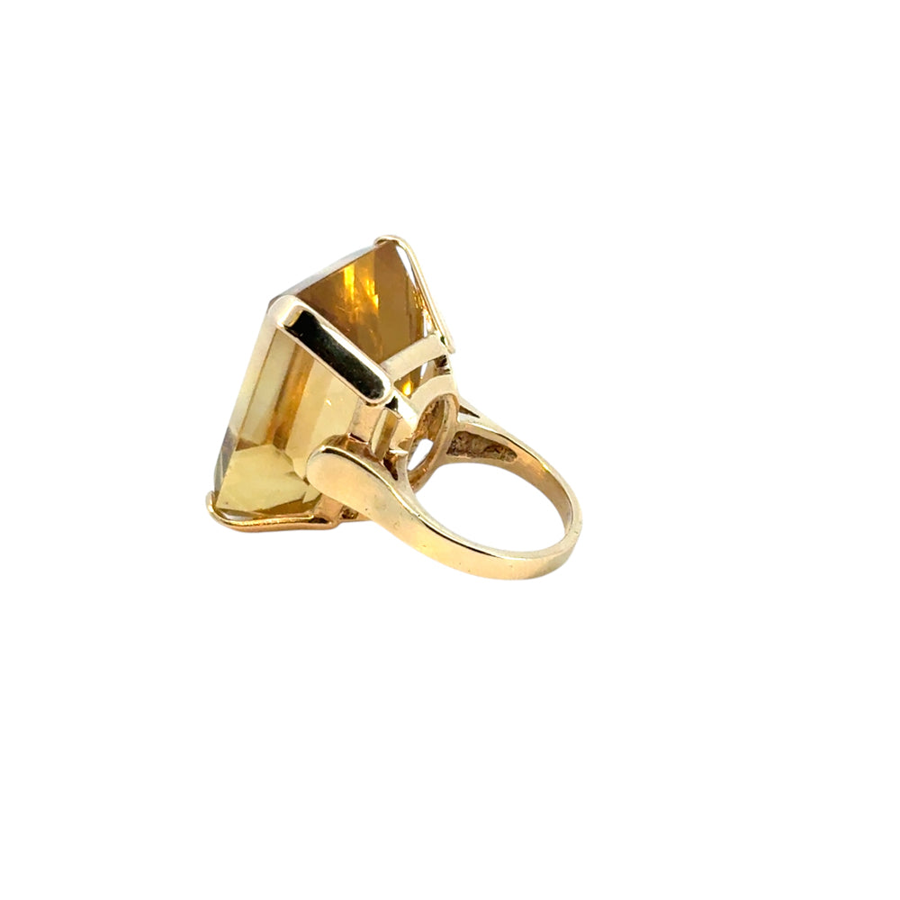 Vintage 14k Yellow Gold Citrine Gemstone Ring