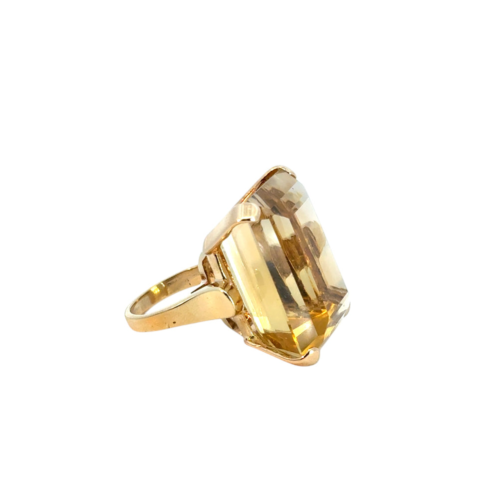 Vintage 14k Yellow Gold Citrine Gemstone Ring