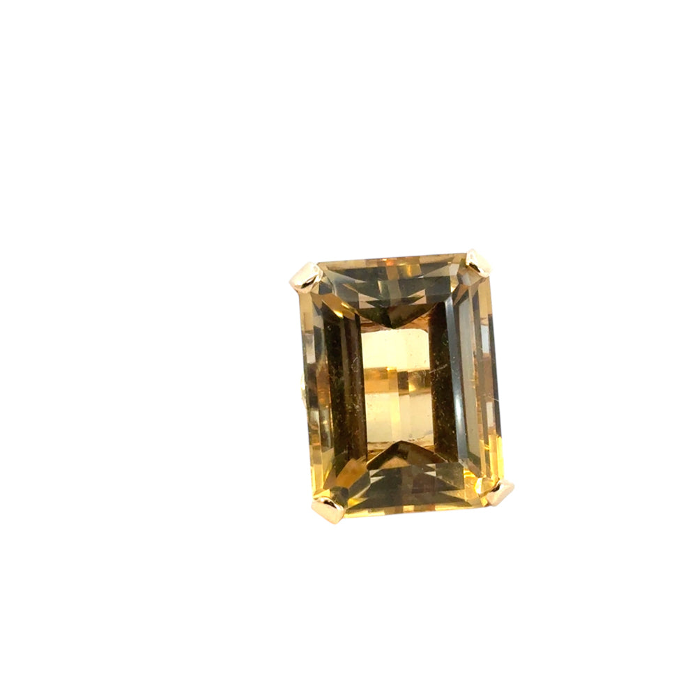 Vintage 14k Yellow Gold Citrine Gemstone Ring