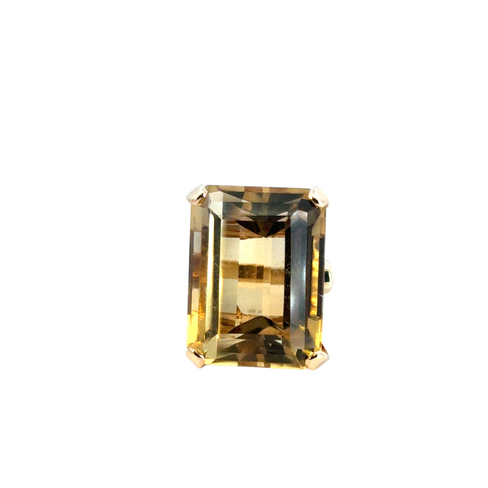Vintage 14k Yellow Gold Citrine Gemstone Ring