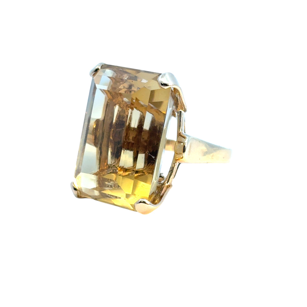 Vintage 14k Yellow Gold Citrine Gemstone Ring